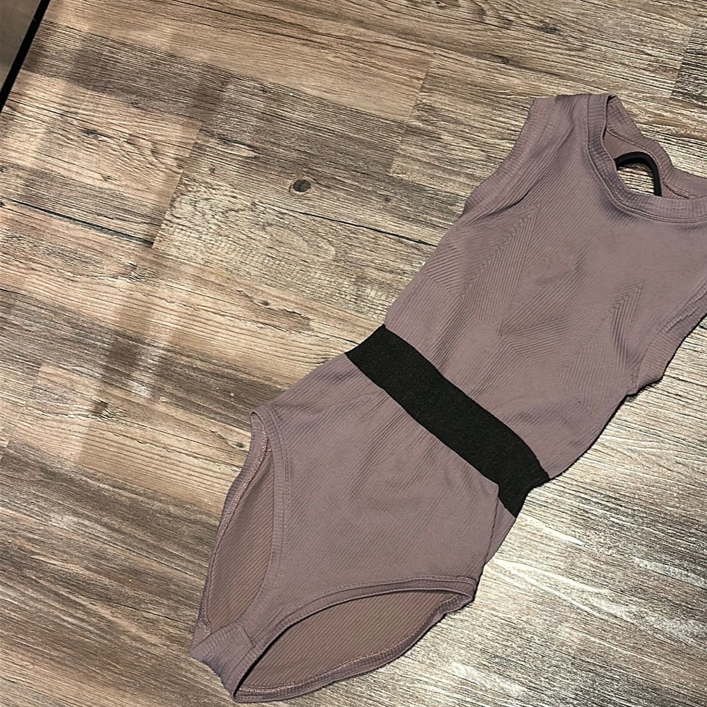 COPY - Ballet inspired open back bodysuit from free people in purple mauve size…